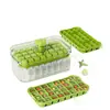 Molde para Cubitos de Hielo de Grado Alimenticio Tipo Prensa Bandeja de Hielo Fabricador de Hielo Caja de Cubitos de Hielo para Refrigerador Doméstico Caja de Almacenamiento Artefacto de Cubitos de Hielo Congelados