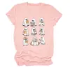 Amazon eBay Tienda Independiente Casual Linda Divertida Camiseta de Manga Corta con Cuello Redondo de Fantasma Leyendo un Libro para Mujer para Exportación
