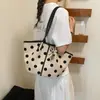 Bolso de Lunares para Mujer 2026 Nueva Moda de Verano Bolso Tote Versátil Gran Capacidad Bolso de Hombro Bolso para Clase y Viajes