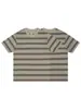 Camisa Polo Listrada Estilo Retrô Nanxia com Gola e Manga Curta para Homens, Marca Tendência de Verão Ins Solta Versátil Color Block Camiseta