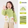 AntiestáticoDudu Home Jaqueta de Bebê Meninos Roupas de Outono 2026 Novo Outono Meninas Desenho Animado Top Gola Alta