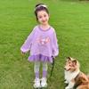 Traje de dibujos animados para niñas, otoño, nueva moda, ropa para niños grandes, primavera y otoño, conjunto de dos piezas de sudadera y falda para bebés.
