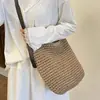 Nova Moda Praia 2026 Bolsa de Palha Tecida para Mulheres, Bolsa de Ombro Casual de Nicho, Bolsa Transversal de Alto Valor para Mulheres