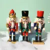Marioneta de Cascanueces Soldado de Madera Muñeco Decoraciones para Habitación Infantil Dormitorio Armario de Vino Decoraciones Pequeñas para el Hogar Set