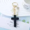 Chaveiro Popular de Cruz Cravejado com Diamantes para Carro, Cheio de Diamantes, Pingente para Bolsa de Celular, Pingente Decorativo para Chaveiro