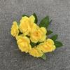 Rosas Simuladas de 7 Cabeças, Buquê para Salão de Casamento, Decoração Pastoral, Flor Falsa para Caminho de Flores, Decoração de Mesa, Arranjo Floral