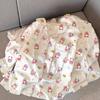 Bonito pequeno castor pijamas calças de manga comprida das mulheres outono novo ins estilo coreano casual roupas para casa terno atacado