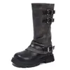 Botas Longas Femininas 2026 Novas Botas de Princesa Outono/Inverno Botas de Cano Alto Retrô Botas Martin Botas Longas Estilosas Infantis de Cano Único