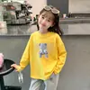 Camiseta de Manga Larga de Moda para Niña 2026 Primavera y Otoño Nueva Elegante Camiseta Infantil de Cuello Redondo Camiseta Básica de Algodón Puro para Niña Pequeña