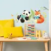 Fun-b314 Estilo Floresta Flores e Plantas Panda Raposa Lendo Quarto Infantil Estudo Casa Embelezamento Decoração Adesivos de Parede