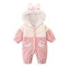 Bebés Otoño e Invierno 2025 Traje para Niñas con Forro Polar Bebé Estilo Extranjero Felpa Cálido Traje para Trepar 2965