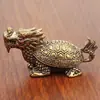 Latão Longsheng Jiuzi Pingente Sólido Antigo Yazi Ornamento Decorativo de Mesa Gourmet Guidão Brinquedo Artesanato de Latão