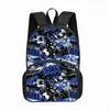 Mochila de Moda Estampada para Hombre Transfronteriza Estampado de Fútbol Mochila Ligera para Estudiantes Niños Casual Gran Capacidad Bolsa Escolar