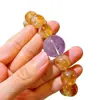 Pulseira de Prata 925 Citrino Natural de Alta Qualidade 12-20mm Ametista Lavanda