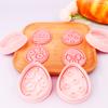 Moldes para Galletas Serie Pascua, Moldes para Galletas Dibujos Animados 3D Huevo de Pascua, Galletas Impresas Simuladas Lazo DIY