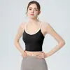 Top Esportivo de Alça Fina em Cores Contrastantes Sutiã Fitness à Prova de Choque Push-Up Colete de Yoga Feminino Bojo Fixo de Uma Peça
