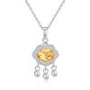 Collar de Plata de Ley S925 para Mujer con Colgante de Candado de Paz de Amatista Natural, Nuevo Estilo Chino Campana Ruyi Borla Cadena de Clavícula de Diamante
