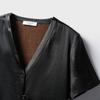 Chaqueta de Seda Xiangyunsha para Mujer de Manga Corta, Top de Color Puro con Cuello en V, Estilo de Ropa de Trabajo Casual y Versátil, Nuevo Estilo 2026