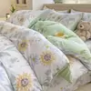 Conjunto de cama de quatro peças 100% algodão, algodão puro, novo estilo 2026, design fresco e simples, adequado para quartos de dormitório, inclui lençol de baixo e capa de edredom, conjunto de três peças, para todas as estações