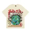 Hermosa Moda Hell Star Ins Mismo Estilo Vintage Estampado Top para Hombre y Mujer Casual a la Moda Algodón Puro Lavable Camiseta de Manga Corta