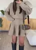 2026 Novo Suéter Casual Resort Europeu e Americano Vestido Curto de Manga Longa Feminino Outono e Inverno Site Independente da Amazon