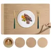 Tapete Isolante para Comida Ocidental Padrão Quadrado Tecido Tapete para Jantar em Casa Tapete para Tigela Hotel Tapete de Couro para Mesa de Jantar Impermeável e à Prova de Óleo Tapete Isolante