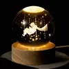 Ornamento Bola de Cristal do Sistema Solar Brilhante para Mesa, Luminária Noturna, Ornamentos de Bola de Vidro do Céu Estrelado, Presente de Aniversário, Formatura Feminina
