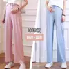 2026 Pantalones de Maternidad Nuevos Primavera Verano Delgados Cintura Alta Caída Seda de Hielo Casual Sueltos Transpirables Embarazo Pantalones de Pierna Ancha