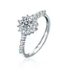 Anillo de Plata de Ley S925 con Moissanita Cielo Estrellado para Mujer, Joyería de Anillo con Diseño de Nicho, Transmisión en Vivo de Joyería Transfronteriza