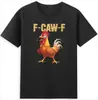 F-Caw-F Presenta una Interesante Referencia a un Chiste de Pollo y una Camiseta Vintage para Hombre con Estampado de Cuello Redondo