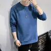 Venta al por mayor del fabricante Sudadera Nueva de Otoño con Cuello Redondo para Hombre, Top Versátil Casual Delgado de Color Sólido con Estampado Simple de Moda