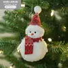 Nuevo producto transfronterizo: Adorno de árbol de Navidad Hongheng, muñeco de nieve con bufanda roja y blanca de felpa, colgante de decoración navideña