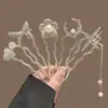 Horquilla China en Forma de U Súper de Hada, Nueva Horquilla Doble de Perlas en Forma de U Estilo Chino, Accesorio para el Cabello Hanfu Estilo Antiguo, Horquilla Simple y de Alta Gama para Mujeres