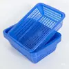 Cesta de Plástico Grande Engrosada Cesta de Volteo Cesta de Clasificación Rectangular Hueca Cesta de Almacenamiento Cesta para Lavar Verduras de Cocina Colador