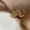 Pendientes ovalados con forma de C minimalistas franceses de alta calidad, estilo frío, con diseño elegante y moderno para mujer.