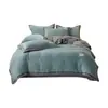 Juego de ropa de cama de cuatro piezas de terciopelo de leche, funda de edredón de forro polar y engrosada de vellón de coral para invierno, juego de sábanas cálidas apto para estudiantes