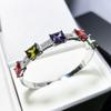 Elegante Pulseira de Amethysto Natural Sintético Moda Feminina Alto Padrão Floco de Neve Full Diamond Pulseira Colorida Turmalina Cor Tesouro Fecho
