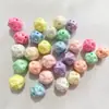 Cor de Macaron Plated AB Fio Perfurado Colorido Bolas de Lã Miçangas DIY Corrente de Celular Pulseira Colar Acessórios de Joia Atacado