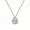 Collar Azul Lágrima de TikTok Más Vendido para Mujer, Colgante Gota de Agua, Moda Estilo Ins, Lujo Ligero, Cadena de Clavícula de Alta Gama, Envío Directo