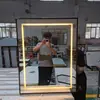 Marco de aleación de aluminio Espejo de baño para hogar inteligente Espejo de baño antivaho Espejo de dormitorio Espejo de pared Venta al por mayor