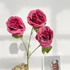 3 cabezas sueño rosa Austin decoración hogar hotel arreglo floral flor de simulación ramo de rosas flores artificiales falsas venta al por mayor
