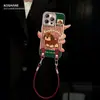 Cordón a Rayas Navideñas para Cachorro Adecuado para Funda de Teléfono Móvil Serie Apple 17 Iphone15Promax Lindo 16 Otoño e Invierno
