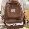 Mochila escolar estilo coreano para estudiantes de secundaria y preparatoria, casual, ligera, transpirable, duradera, versátil, de pana, gran capacidad