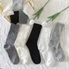 Calcetines Verticales de Color Sólido para Mujer, Primavera y Verano, Delgados, Estilo ins Trendy miu, Para Mostrar con Zapatos Mary Jane, Estilo jk Japonés, Calcetines hasta la Pantorrilla