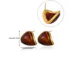 Brincos Europeus e Americanos Novos de Resina Âmbar Aço Inoxidável Brincos Moda Retrô Estilo Maillard Brincos de Aço Titânio Joias