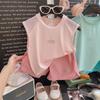 Conjunto de Colete de Verão para Meninos, Nylon com Sensação de Gelo Secagem Rápida Malha Respirável Sem Mangas Conjunto Dopamina de Verão para Meninas