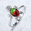 Anillo de tortuga colorido de platino y diamante azul más vendido transfronterizo moda para hombres y mujeres anillo simple una generación de venta al por mayor