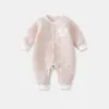 Ropa para bebé recién nacido, categoría A, para bebés de 0 a 3 meses, adecuada para principios de otoño, con forro acolchado para abrigar, y diseñada como un conjunto de una sola pieza para otoño e invierno