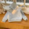 Sudadera con capucha para niños Color liso Holgada Corta Estilo Primavera Otoño Unisex Niños Chaqueta Casual Gruesa Color Caramelo Superior
