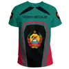 Camiseta Masculina de Manga Curta com Padrão da Bandeira e Emblema Nacional de Moçambique Impressão 3D Nova Venda Direta da Fábrica Fornecimento